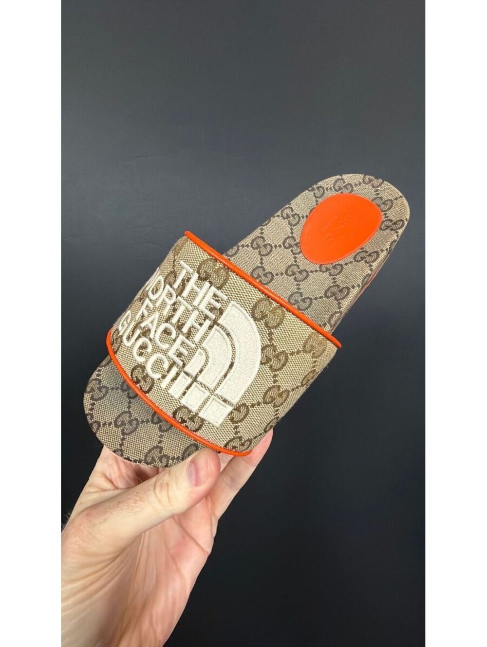 Gucci x The North Face Orange Slides Size 39